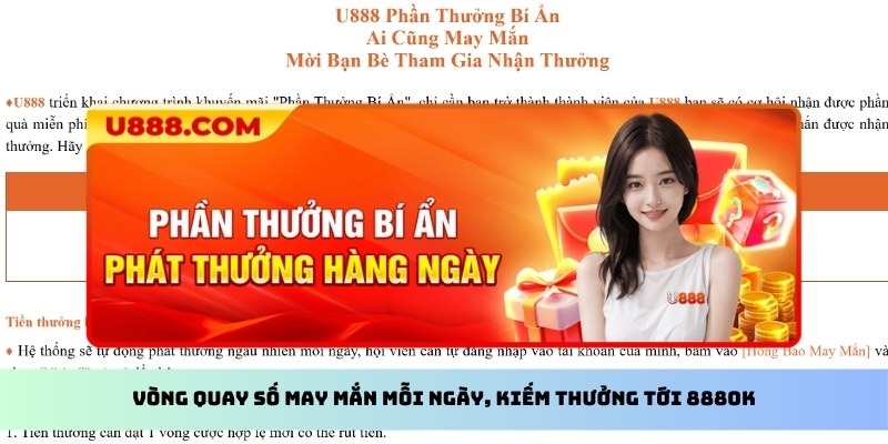 Vòng quay số may mắn mỗi ngày, kiếm thưởng tới 8880K